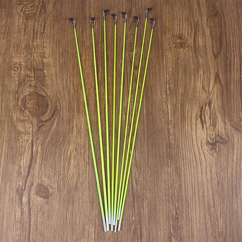 5Pcs 42Cm Boat/Raft Rod Tip Spare Tail Fiberglass Refit Replacement Fishing Rod Tip With Top Ring Fishing Gear Accessories