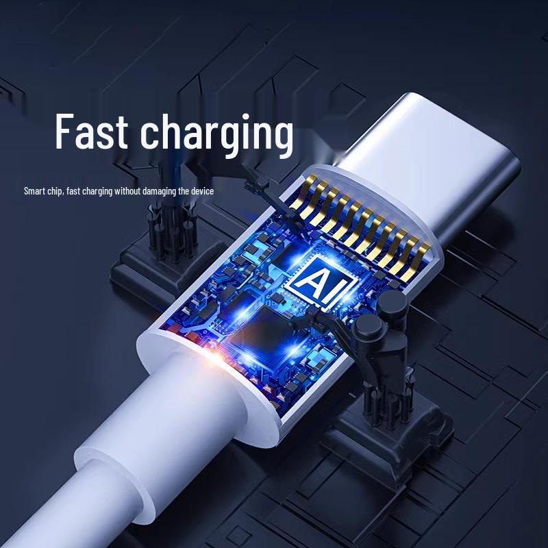 60W Dual Type-C Fast Charging Cable, PD Compatible for Apple 15/16, Huawei, Xiaomi, Flash Charging for Computers