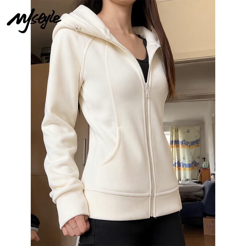 MJ STYLE Women's Fleece-Lined Hooded Sweatshirt