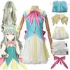 Proje Sekai Renkli Sahne Kusanagi Nene Cosplay Yeşil Peruk Güzel Elbise Giyim Tam Set Aksesuarları Cadılar Bayramı Kostümleri
