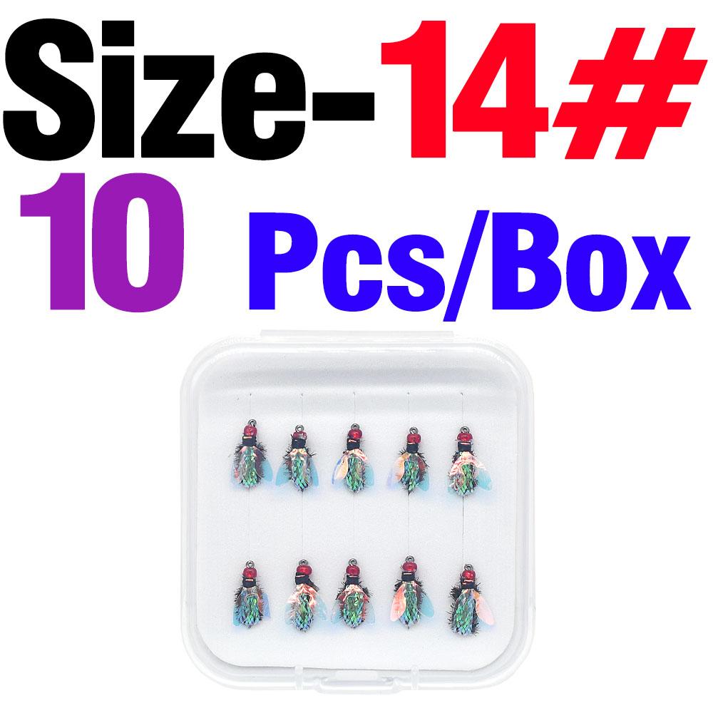 10Pcs/Box Laser Double Winged Fly Fishing Flies Realistic Artificial Bionic Insect Lure for Bass Trout Carp - Fly Fishing Bait
