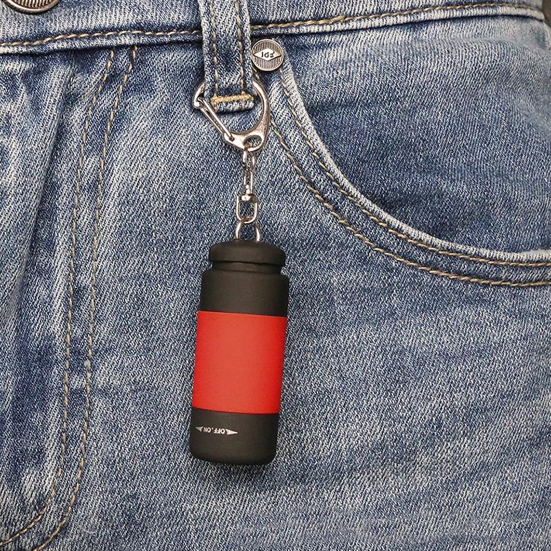 Led Mini Pocket Torch Lamp Portable USB  Charging Keychain Flashlight  LED Torch Rotary Switch Lamp Waterproof Keychain Light