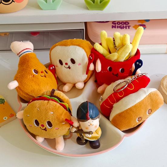 11cm Cute Keychain Decorative Lovely PP Cotton Food