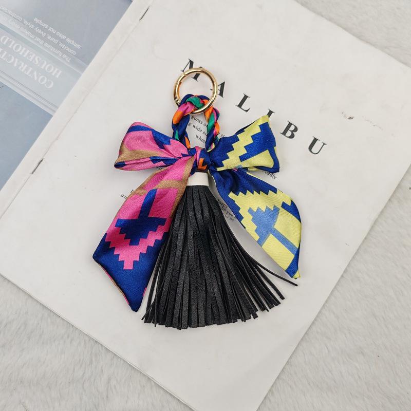 

Бантик Шелковый Шарф Кисточка Брелок Шарм для Сумки для Женщин чёрный