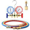 Freon For R12 R22 R404A R134a New Air Conditioning Pressure Gauge with Hose and Hook 3 Way AC Diagnostic Manifold Gauge Set