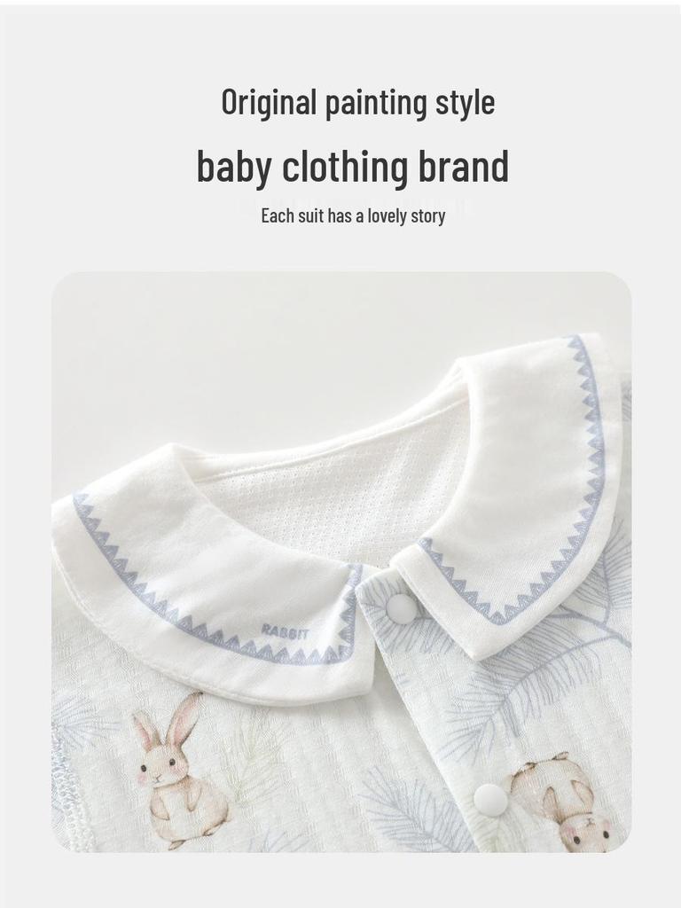 A-Class Summer Unisex Cotton Baby Bodysuit - Thin, Seamless Infant Romper