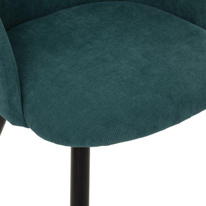 Fauteuil imitation chêne "Céleste" en velours côtelé Atmosphéra - Jade