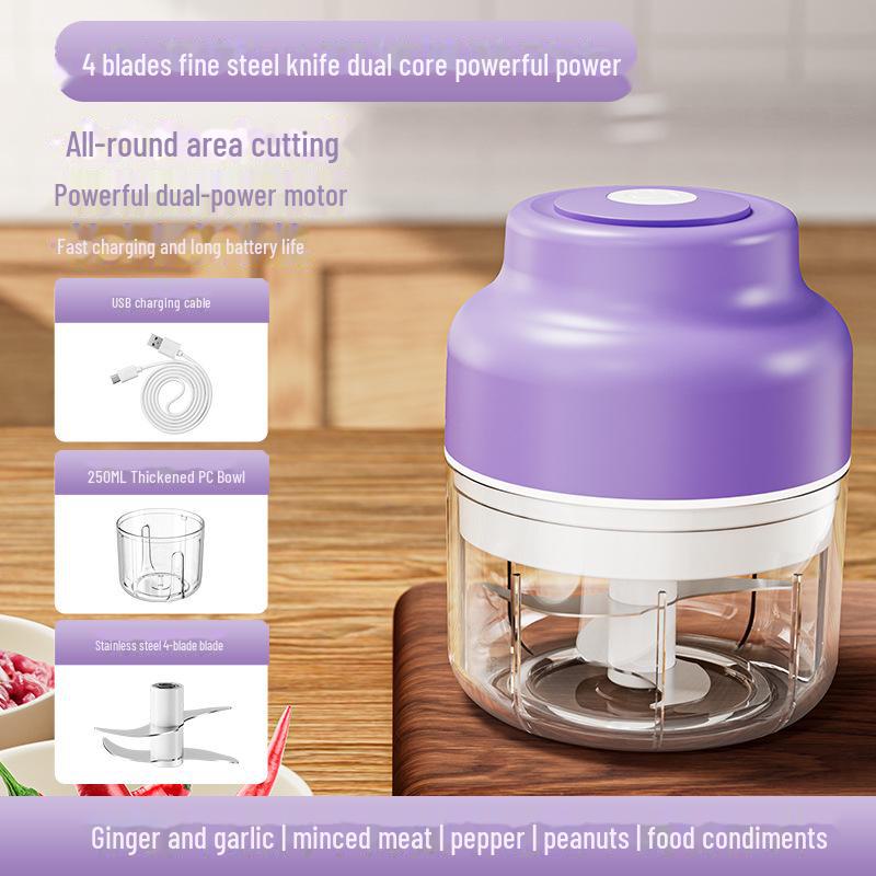 Wireless Electric Mini Garlic Press: Automatic Garlic Peeler, Crusher, and Stirrer