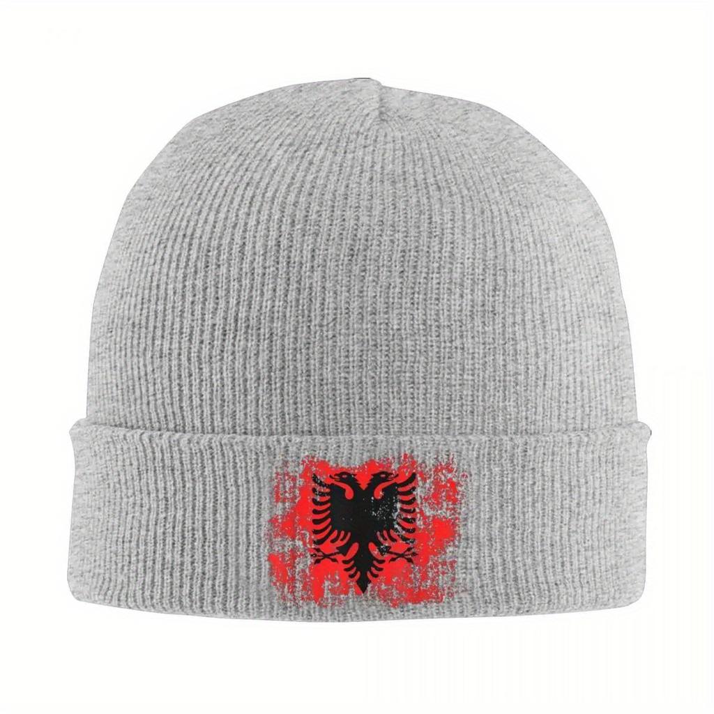 Albanian Flag Albania Knitted Hat Women's Men's Skullies Beanies Autumn Winter Hat Acrylic Warm Cap