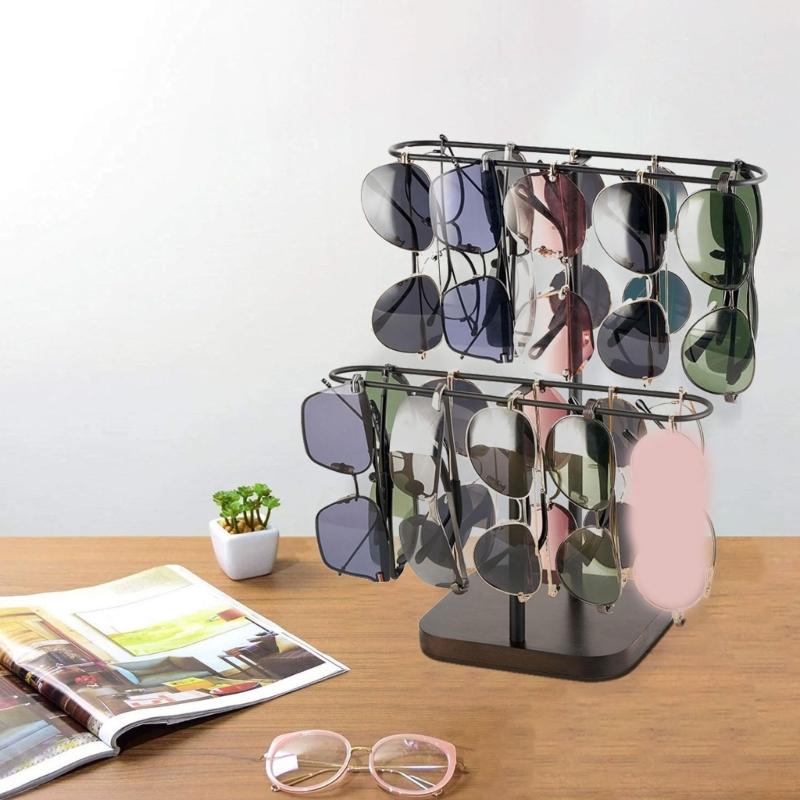 Metall-Sonnenbrillenhalter Mehrstufige Organizer zur Aufbewahrung mehrerer Paare Stabiler Brillenständer für Zuhause, Büro, Auslage