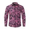 Fashion essential! Abstract print long-sleeve shirt, stylish casual wear for men