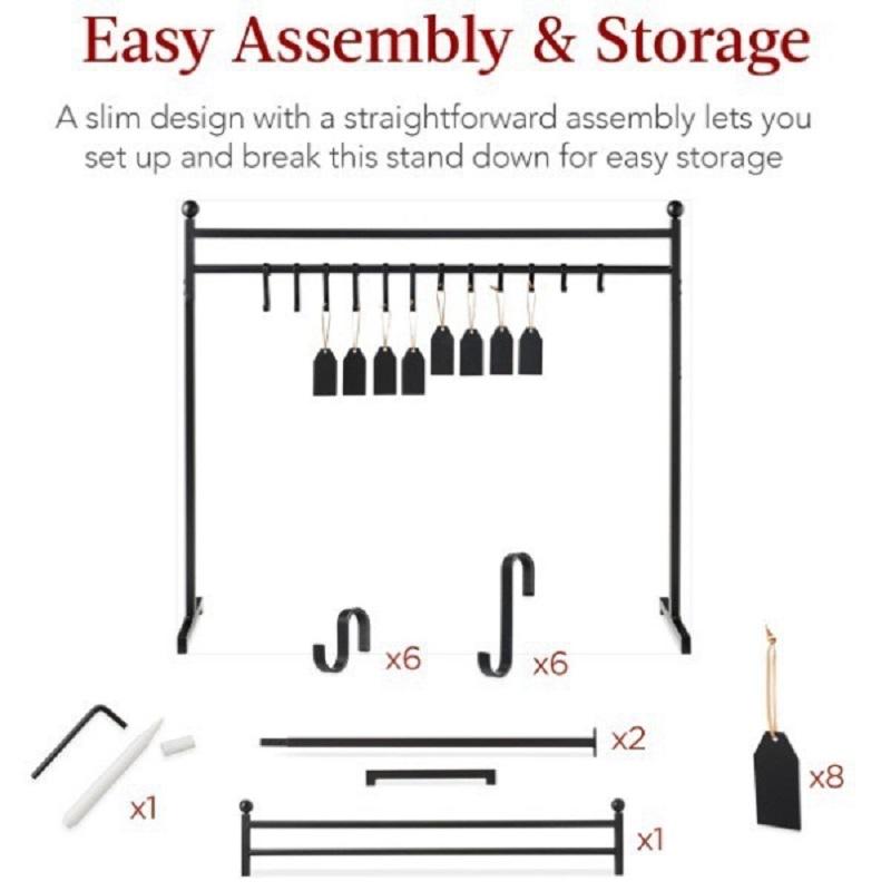 Christmas Metal Decor Hanger with 12 Stocking Hooks Holiday Stocking Hangers Floor-Standing Display Stand for Home Party Decor