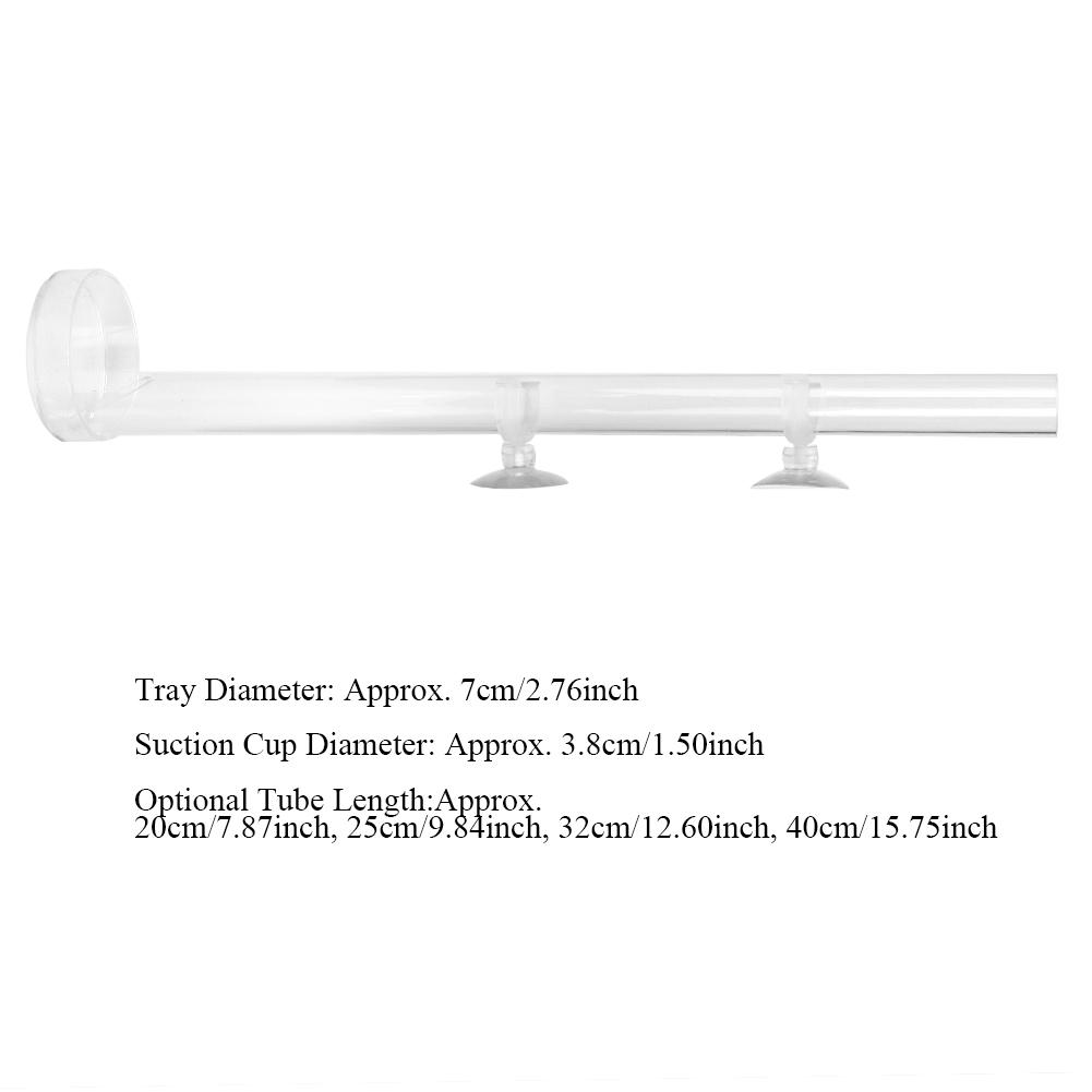 Acrylic Transparent Durable Aquarium Fish Shrimp Feeder Fish Tank Feeding Tube with Tray