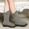 Elegant Ladies Shoes Large Size Warm Women's Snow Boots Medium Heels Designer Luxury Fashion Lamb 2024 Chic Plush Gyaru On Offer