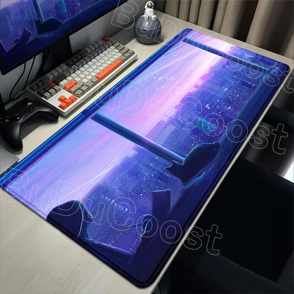 Non-slip Mouse Pads Black Cat Cute Design Gaming Mousepads 400x900 Large Mousepad Gamer Rubber Mat Company Desk Pad Design Gift