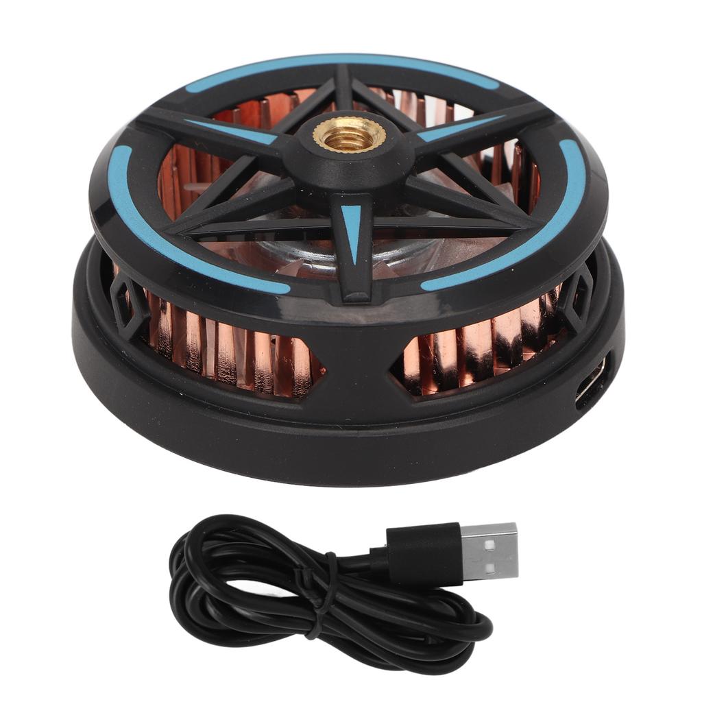 Black Portable Mobile Phone Radiator Intelligent Temperature Control Phone Radiator Fan for Gaming Live Streaming