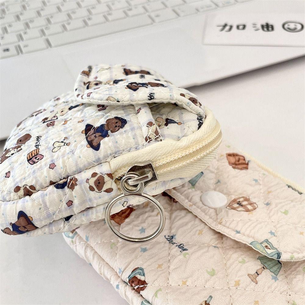 Cartoon Animals Coin Purse Multifunctional Card Quilted Storage Bag Card Hold Portable Cute Quilted Storage Bag