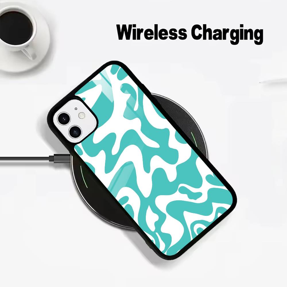 Abstract -FluidWavy Pattern Phone Case For IPhone17 16 15 14 13 12 11  Pro Max 16/15/14Plus Wireless Charger Cover Funda