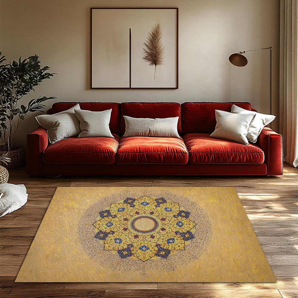 Elegant Persian Area Rug Oriental Carpet Non-Slip Door Mat Vintage Boho Decor Turkish Kilim Modern Home Accent Durable Floor Cov