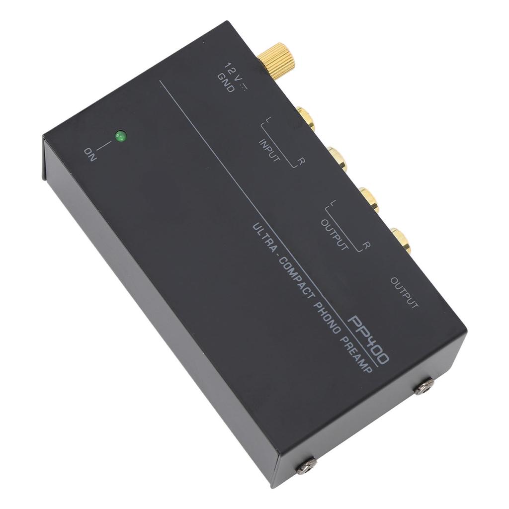 PP400 Phono Preamp Ultra Compact Phono Turntable Preamp Preamplifier for Record Player 100‑240V US Plug