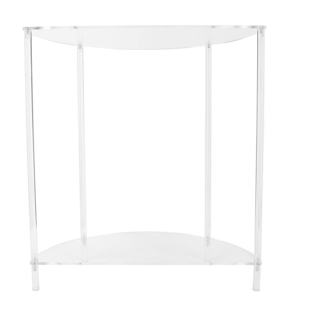 Acrylic Side Table Semiellipse 2 Tier Small Nightstand for Living Room Bedroom Bedside Wall