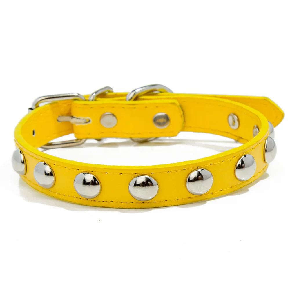 Pet Puppy Collar Fashion Colorful Leather Dog Collar Studded Collars for Small Dogs Cats Newborn French Bulldog ID Neck Strap
