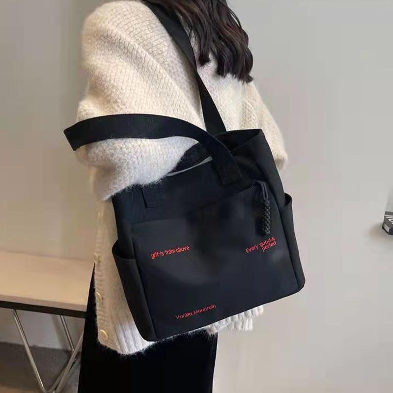 Fashionable Casual Canvas Bag Cartoon Letter Versatile Handbag Bento Bag