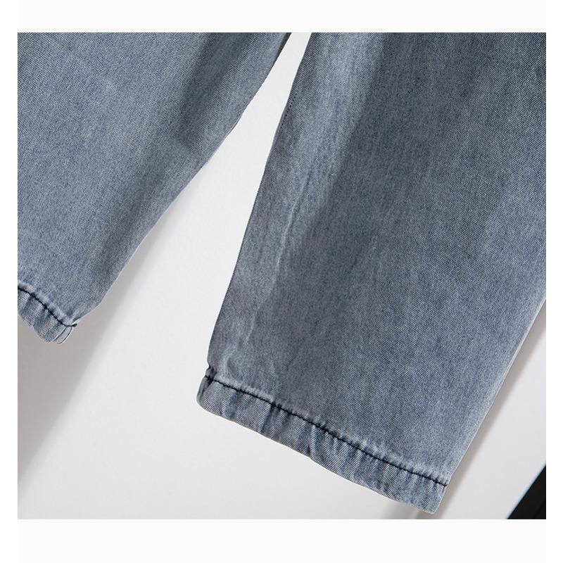 Spring Autumn New Elastic Waist Jeans Women's Large Size Fashion Harem Pants Double Pocket Versatile Loose Ankle-length Pants