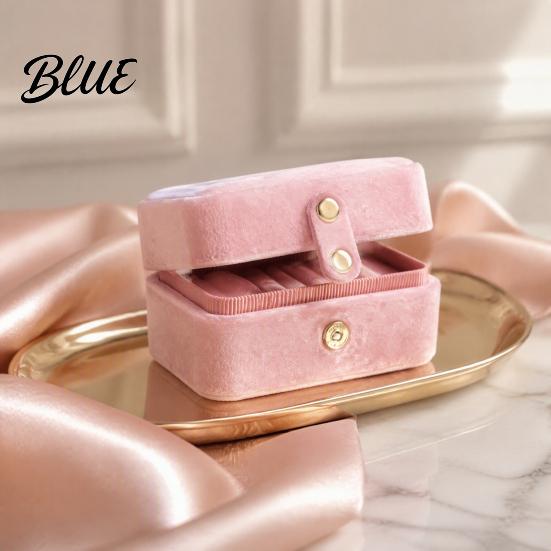 Compact Travel Accessory Style Organizer Slot Jewelry Box Multi Portable Ring Case Simple Metal Snap