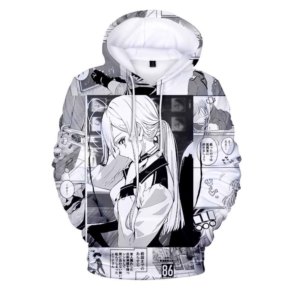 Monochrome Maiden Anime Hoodie, Men's Autumn Winter Warm Fleece Sweatshirt, Black White Anime Girl Graphic Pullover for Weekend Casual Trips