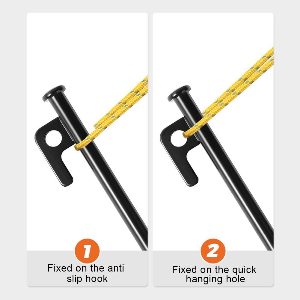 4/8Pcs 30cm Heavy Duty Steel Tent Stakes with 4/8 Ropes Camping Tent Pegs Tent Ground Stakes for Outdoor Camping Canopy