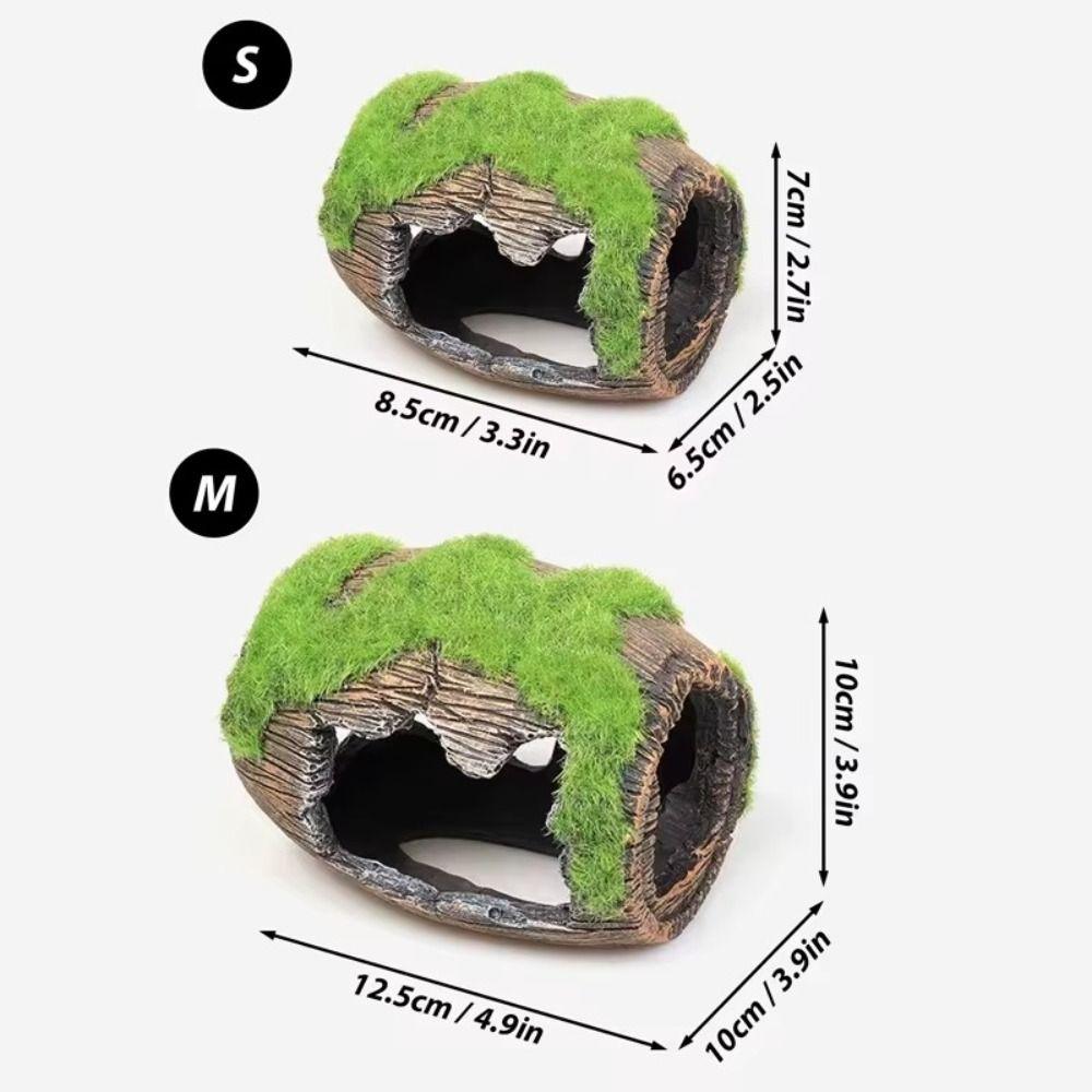 Simulated Artificial Antique Barrels Creative Reptile Hiding Cave Crafts Moss Broken Bucket  Home