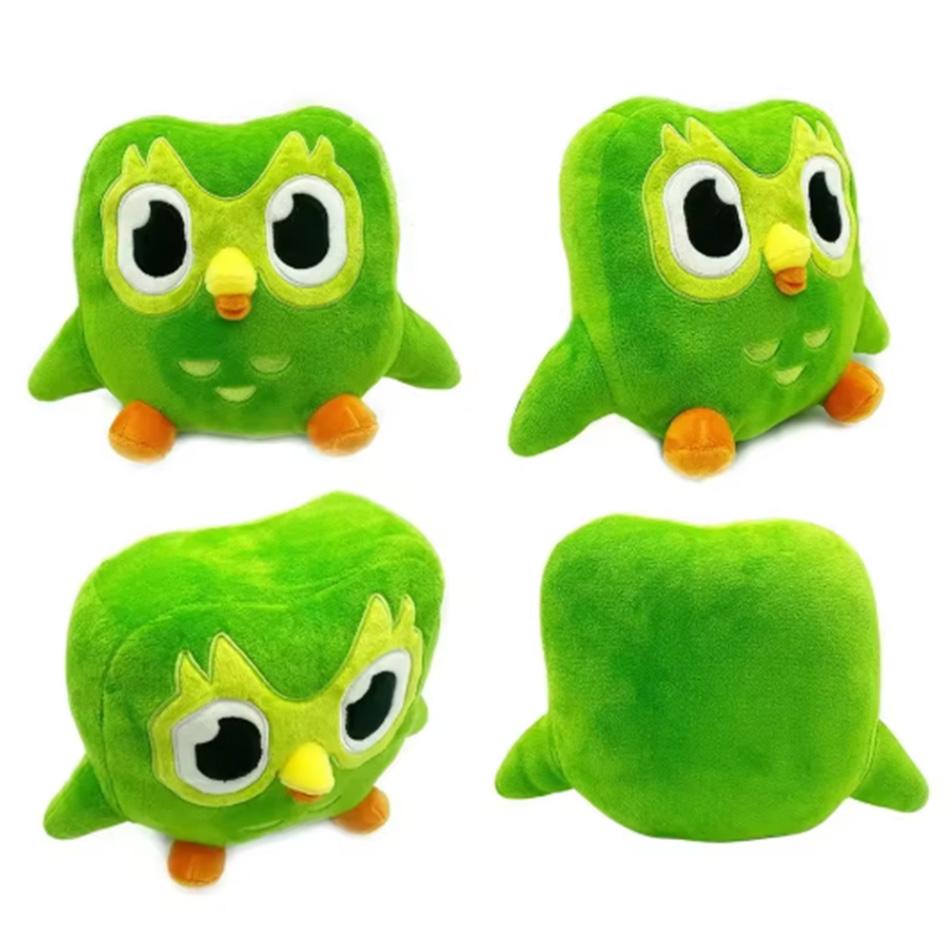 Grüne Duolingo Eule Plüschtier Duo Plüschtier von Duo der Eule Cartoon Anime Eule Puppe Weiches Stofftier Spielzeug Kinder Geburtstagsgeschenk