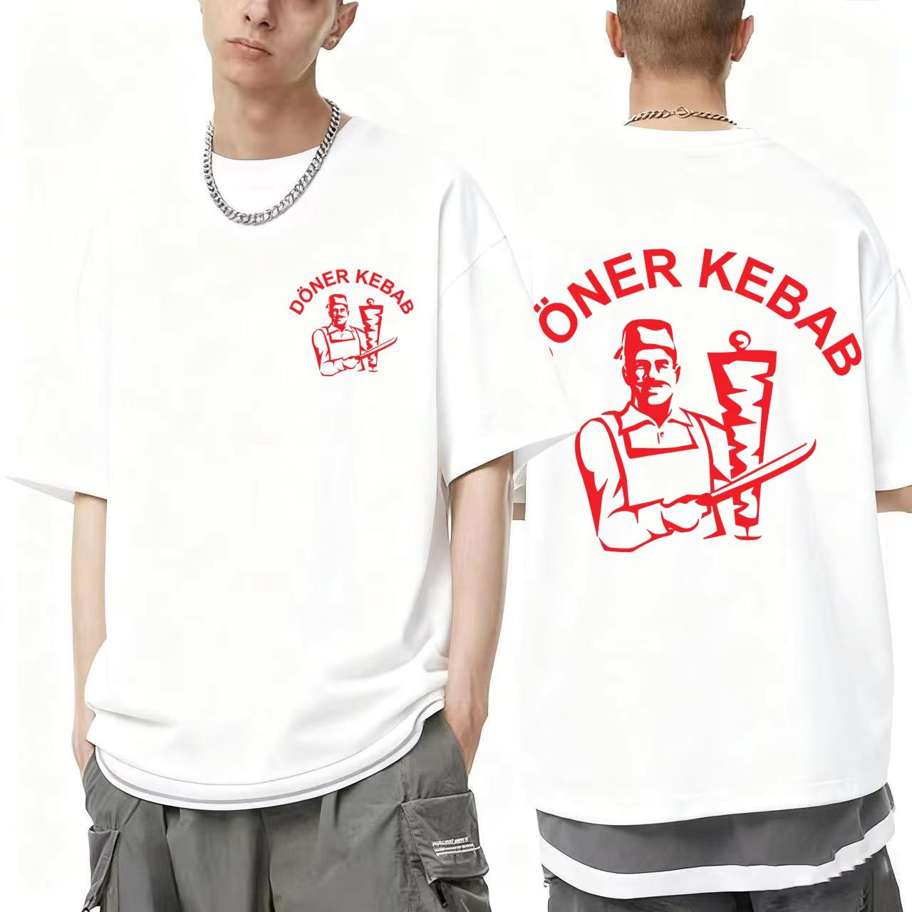 

Funny Doner Kebab Graphic T-shirt Men Women Cotton Oversized T-shirts Fashion Casual Oversized Short Sleeve Streetwear Unisex 5XL різнокольоровий