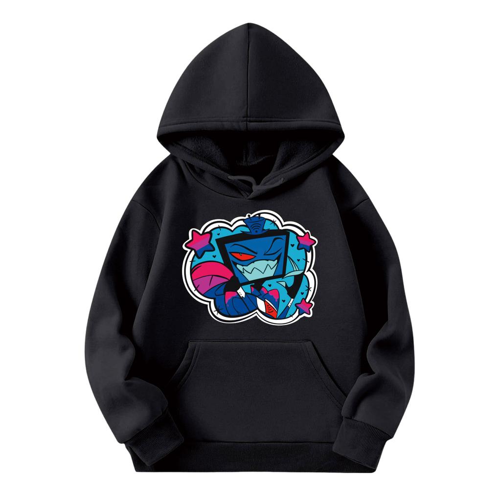 Child Fashion Lightweight Long Sleeve Pullover With Pockets Print Hoodie