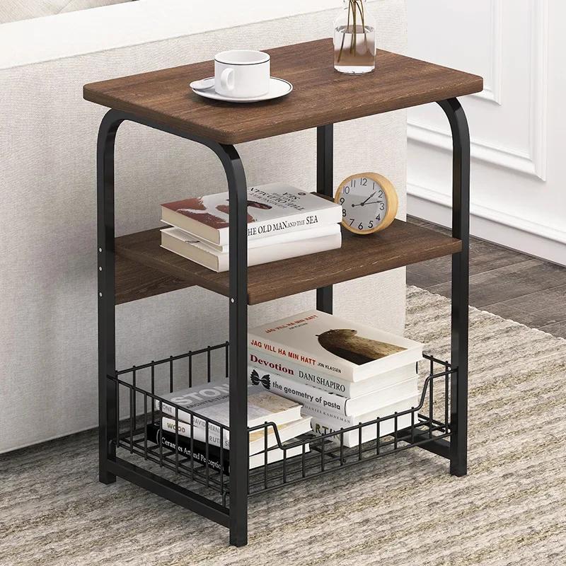 Modern Sofa Side Cabinet Bedroom Bedside Creative Storage Small Table Living Room Corner Simple Side Table 2/3 Layers