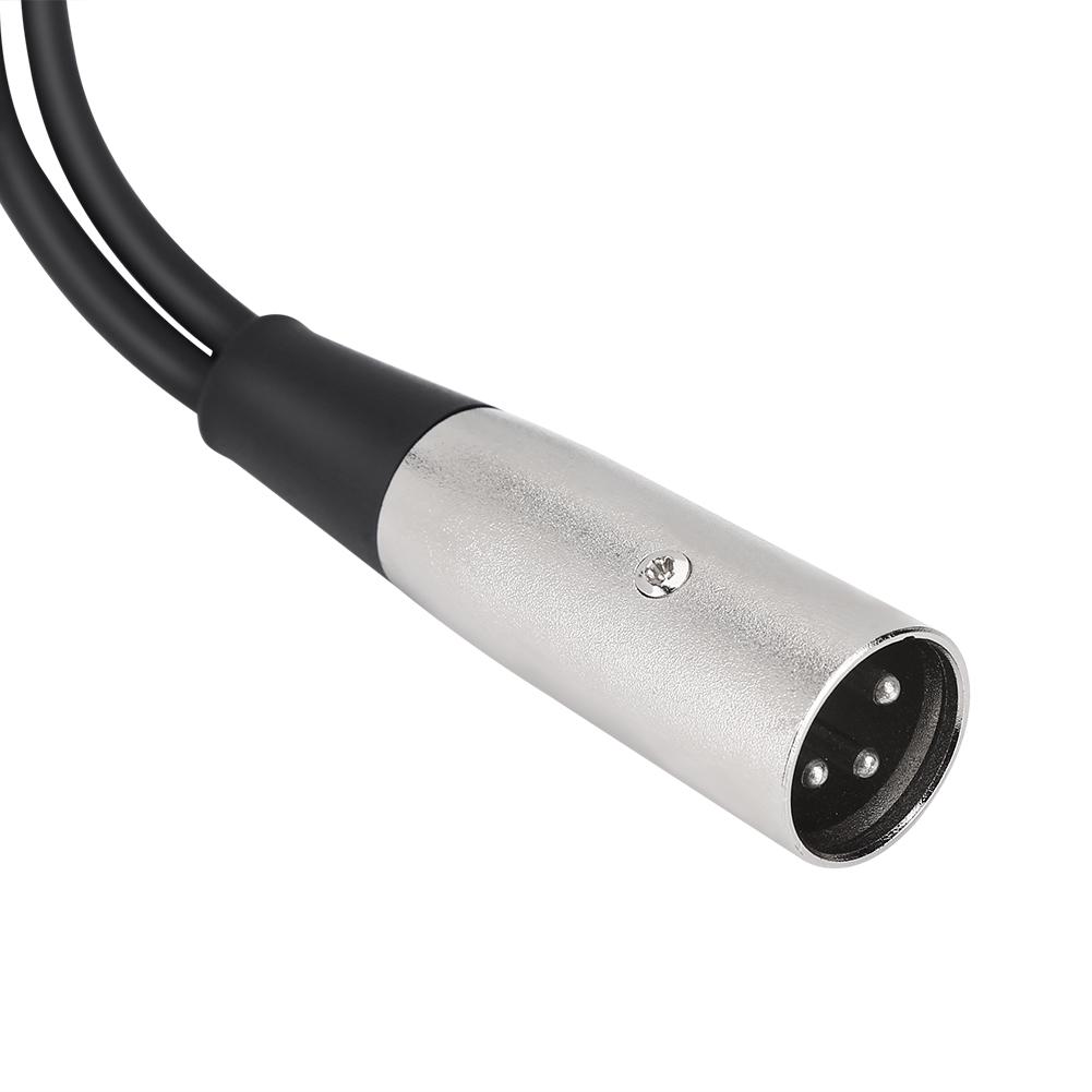 33cm Metal XLR3M to Dual XLR3F Microphone Lighting Tuning Console Cable