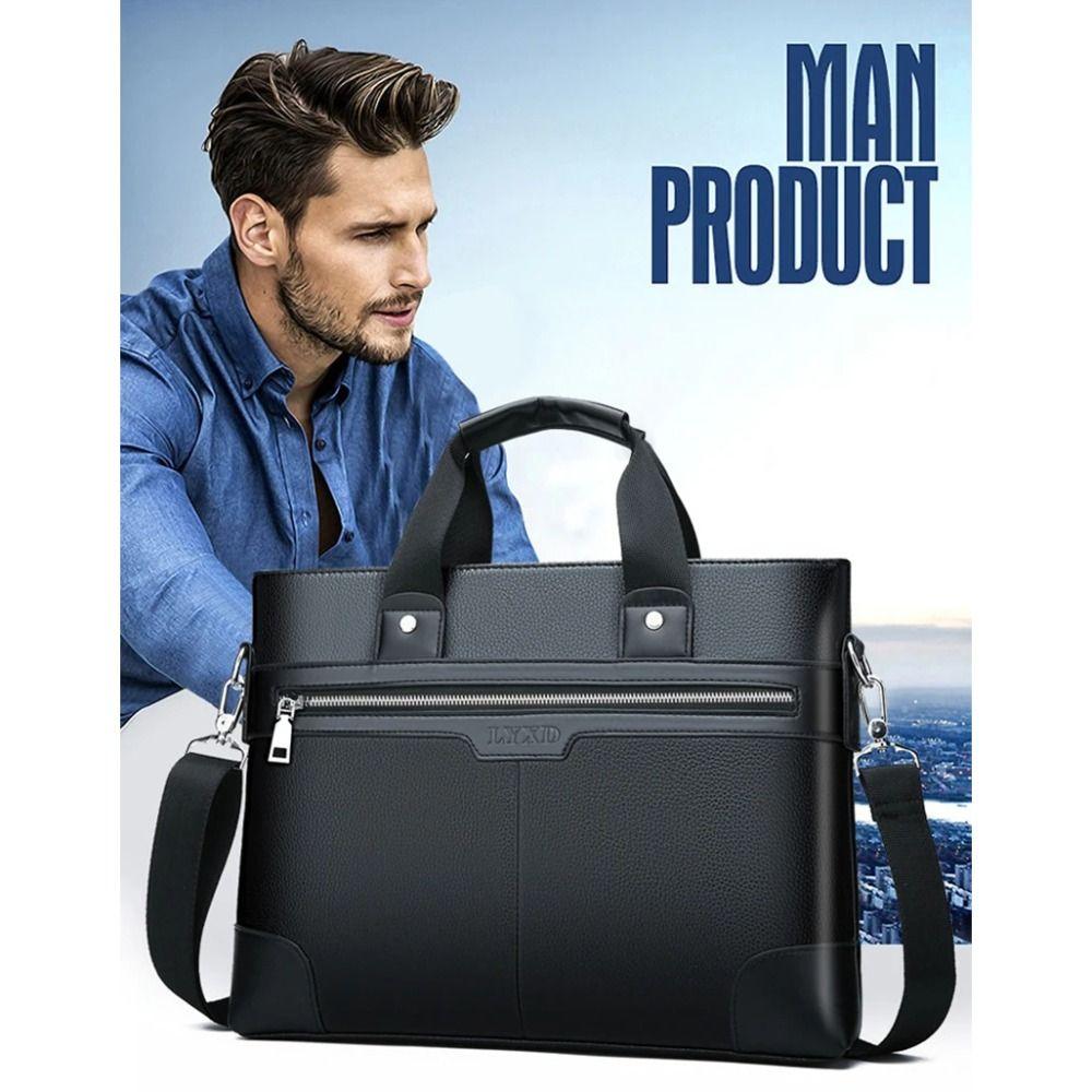 Paper Organizer Business Documents Bag Large Capacity Laptop Bag PU Leather Briefcase Stationery
