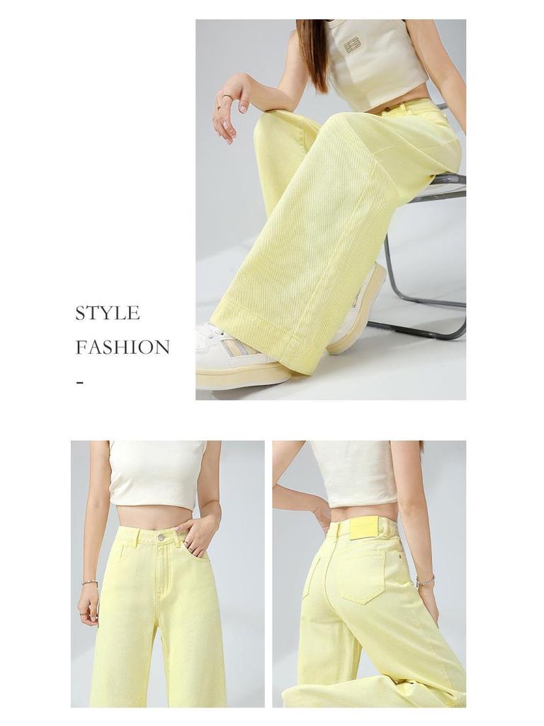Blue High-Waisted Wide-Leg Jeans: Women's Slimming Loose Straight-Leg Pants, Spring 2026 New Style.