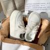 Ugly and Cute Board Shoes Thick Bottom round Toe Bread Shoes Women's Spring and Autumn Preppy Style White Shoes Fashion