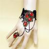 B131 2026 New Model Gothic Steampunk Lace Cuff Fingerless Glove Arm Warmer Bracelet Black Halloween Older Sister Accessories