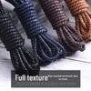 Waxed Leather Round Shoelaces for Casual Shoes and Boots (Black & White) Customizable