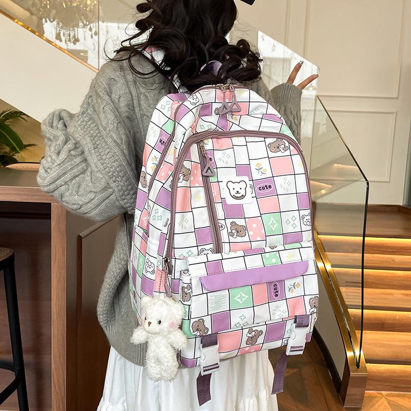 Schoolbag for high school students, small fresh schoolbag for junior high school students, new printed backpack for women's casual versatile