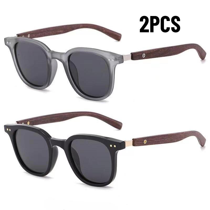 2PCS New Arrival Men Vintage Wooden Frame Sunglasses Classic Brand Sun Glasses Coating Lens Driving Eyewear for Men/women