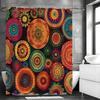 Colorful Circle Pattern Shower Curtain, Bathroom Decorative Shower Curtain, Waterproof Shower Curtain with Hooks