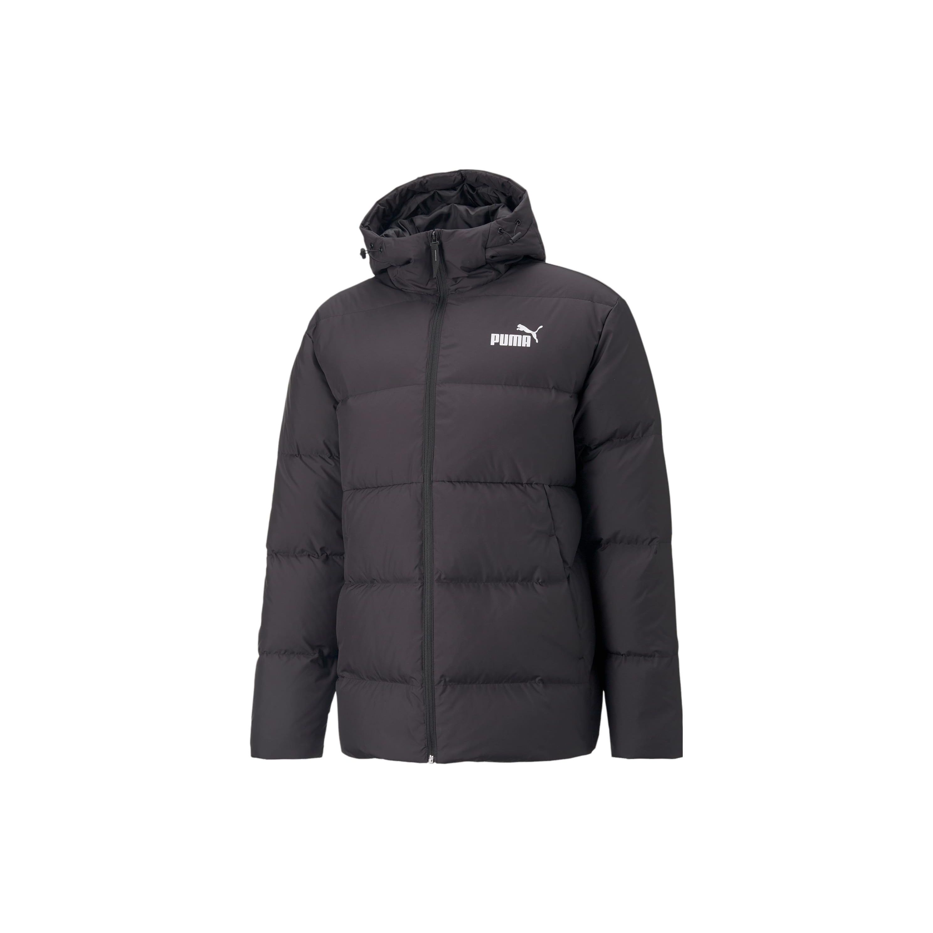 PUMA Men s Hooded Down Puffer Jacket Black 849987-01 XS