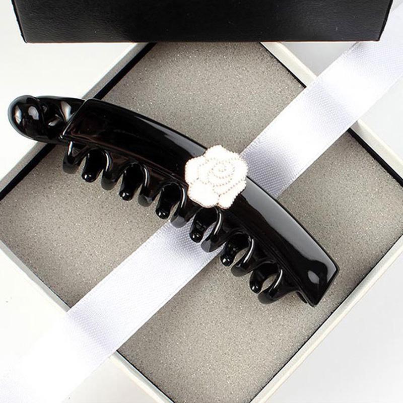 

1 шт. Новая корейская большая заколка-банан, заколка для волос, камелия, простая вертикальная заколка, заколка для хвостика, аксессуар