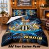 Newcastle United FC Pattern Bedding 3Pcs Set Custom Name, Bed Sheet And Pillowcases For Home Bedroom