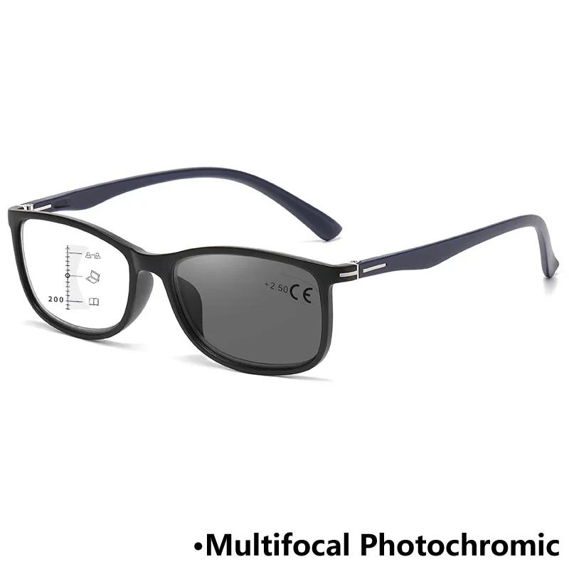 Óculos de Leitura Fotocromáticos Vintage Mulheres Homens Moda Progressiva Multifocal Óculos Descoloração Ultraleve Presbiopia