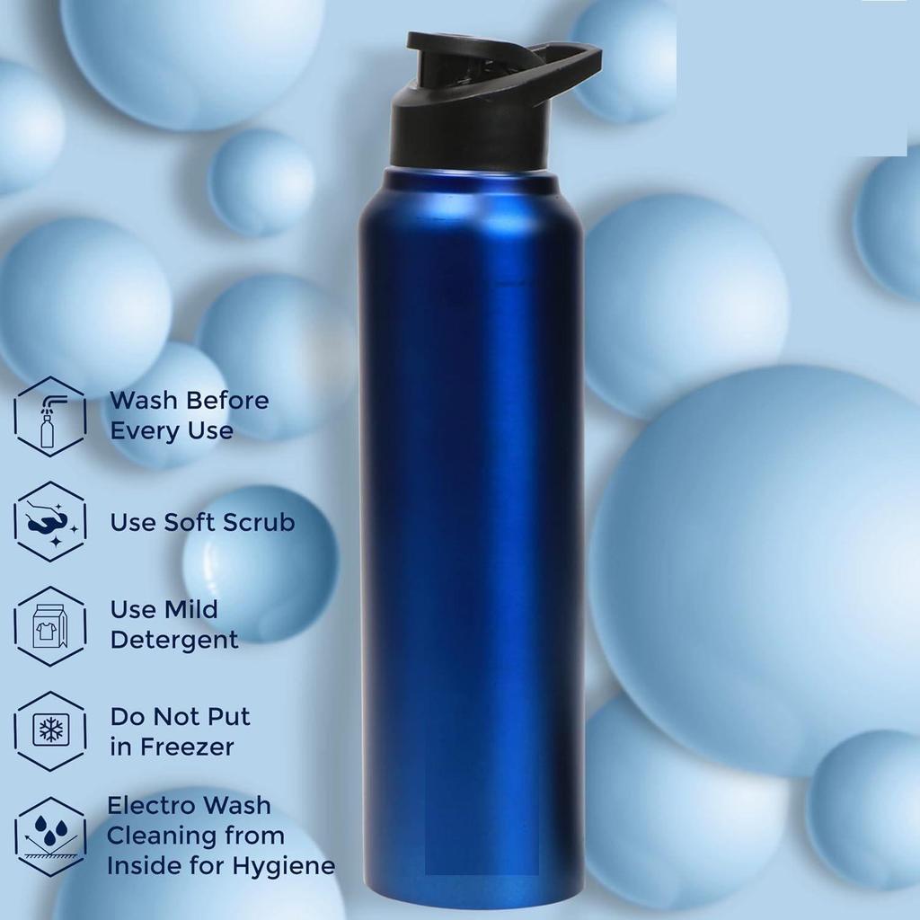 Butelka na wodę ze stali nierdzewnej 1 l dla dzieci, chłopców, dziewcząt, butelki 1-litrowe na siłownię, do użytku w lodówce, do szkoły i biura (Korek ze słomką - Zestaw 1 szt., Ciemnoniebieski)